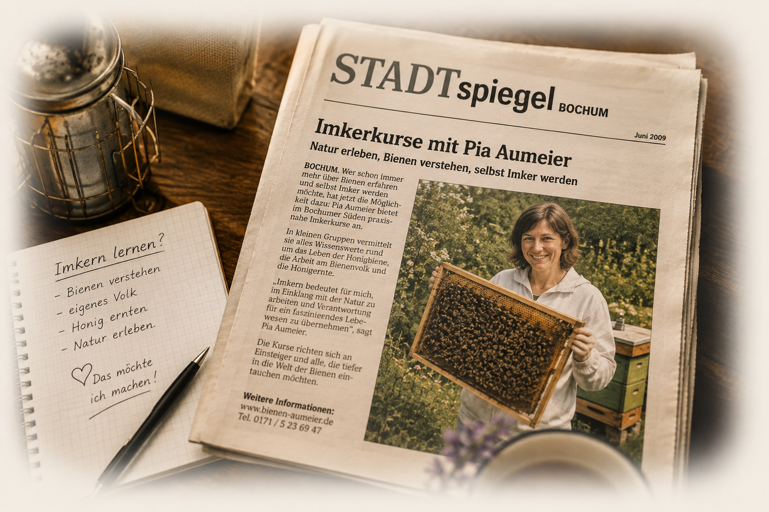 Symbolbild zum Stadtspiegel-Bericht über Imkerkurse, der Alexandras Interesse an der Imkerei weckte
