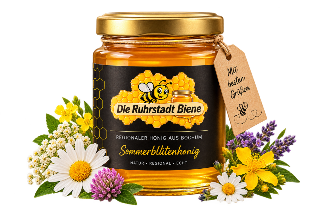 Sommerblütenhonig der Ruhrstadt Biene aus Bochum mit regionalen Blüten