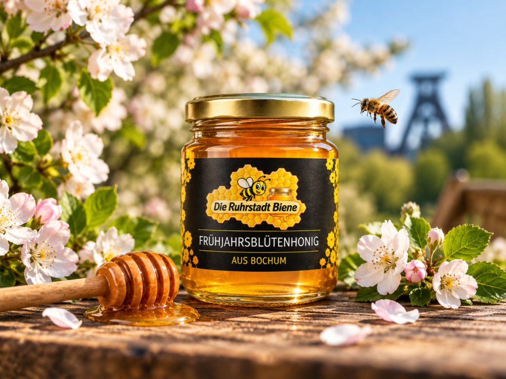 Frühjahrsblütenhonig der Ruhrstadt Biene aus Bochum mit Frühlingsblüten