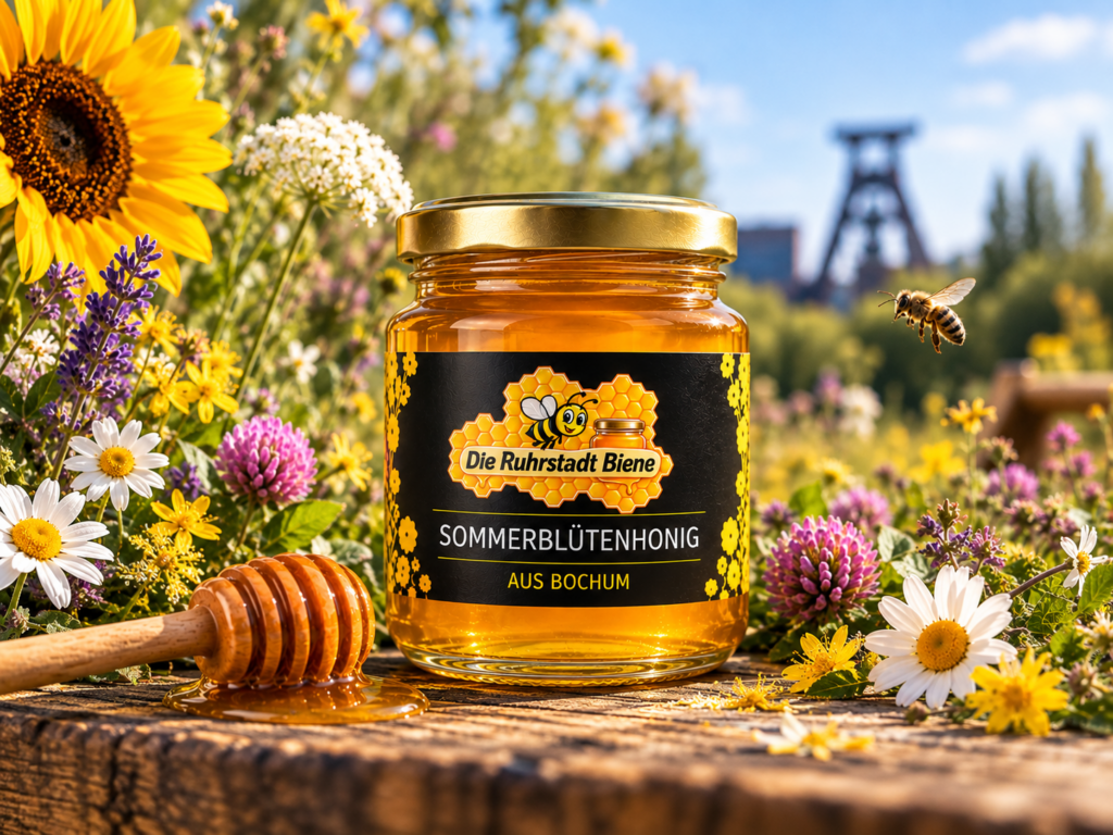 Sommerblütenhonig der Ruhrstadt Biene aus Bochum mit regionalen Sommerblüten