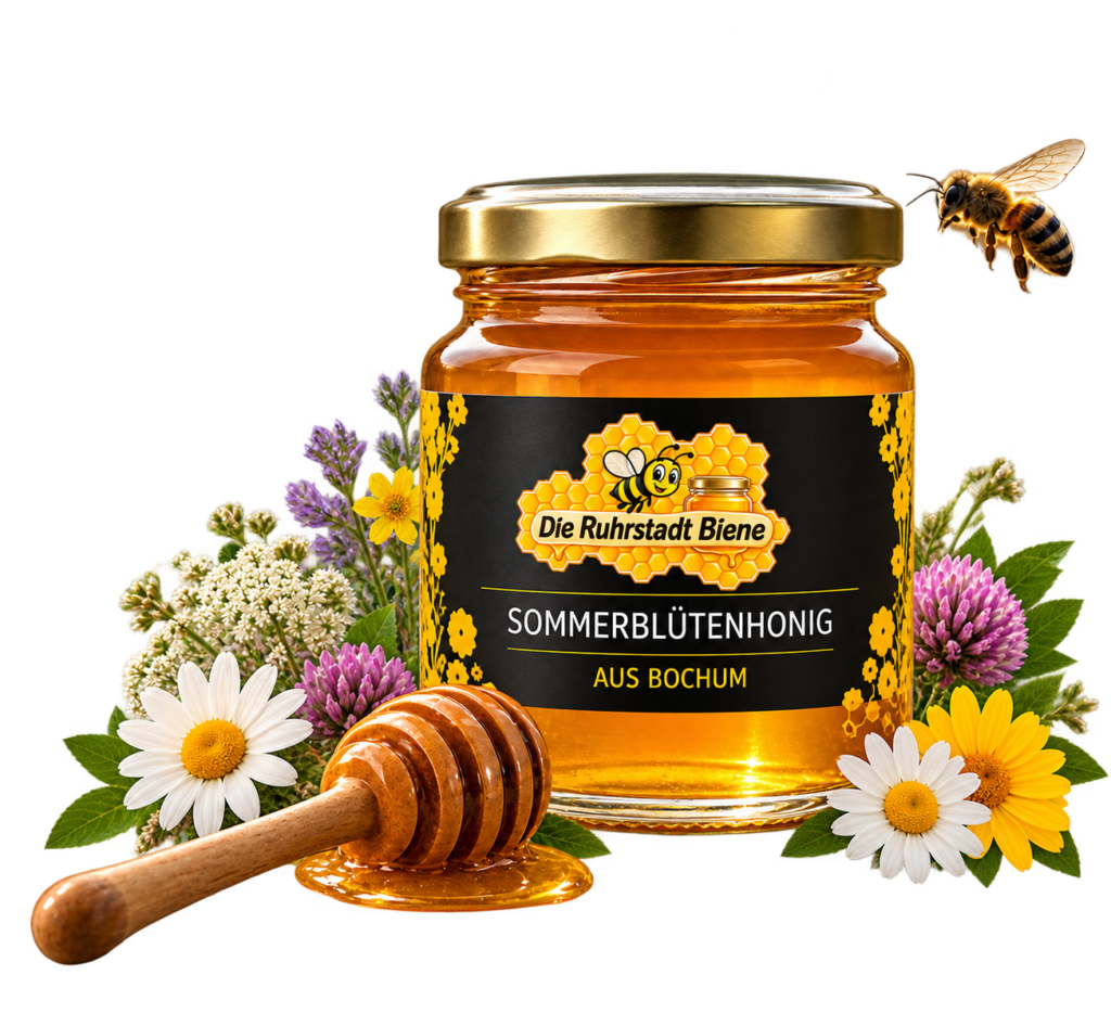 Sommerblütenhonig der Ruhrstadt Biene aus Bochum mit regionalen Blüten